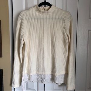 Off-white Layered Mock Neck Sweater
